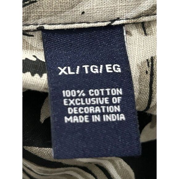 Chaps Shirt Men's Size XL Button Down Short Sleeve Tropical Palm Print - Picture 4 of 6